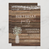 ファームハ素朴ウス誕生日パーティーベビーズブレス 招待状 (正面/裏面)