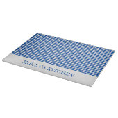 ファームハ素朴ウス青と白のギンガムプレイド カッティングボード (角)