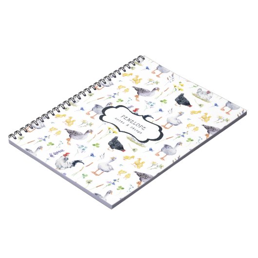 ファームハ素朴ウス鶏 |モノグラムノートブック ノートブック (左側)