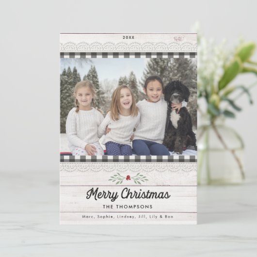 ファームハ素朴ウス | Buffalo Check Christmas カード (スタンド正面)