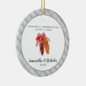 ファームハ素朴ウス | First Thanksgiving Mr.そしてミセス セラミックオーナメント (右)