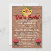 ファームハ素朴ウスBBQカードサマーバックヤードピクニック 招待状 (正面)