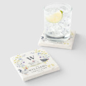 ファームハ素朴ウズチキン |ファミリ名モノグラム ストーンコースター (横)