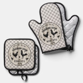 ファームハ素朴ウズライドウッドチキンクープカスタム 鍋つかみ&鍋敷きセット (正面/裏面)