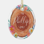 ファームハ素朴ウッドスライスファパーソナライズされたミリ セラミックオーナメント (右)