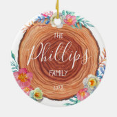 ファームハ素朴ウッドスライスファパーソナライズされたミリ セラミックオーナメント (裏面)