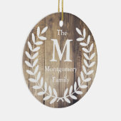 ファームハ素朴ウッドホワイトローレルファミリー名 セラミックオーナメント (右)