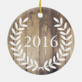 ファームハ素朴ウッドホワイトローレルファミリー名 セラミックオーナメント (裏面)