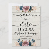 ファームハ素朴ウド水の色の保存日付 招待状 (正面)