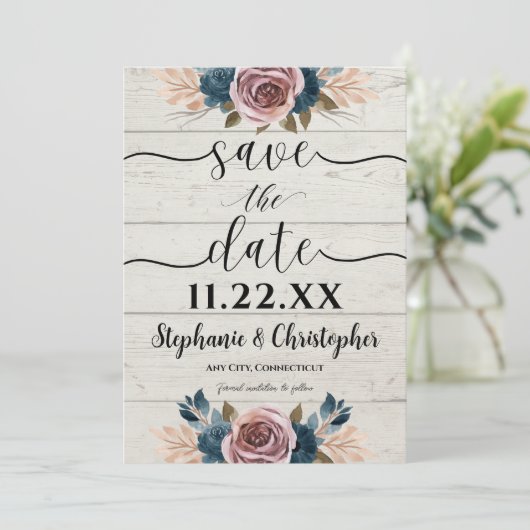 ファームハ素朴ウド水の色の保存日付 招待状 (スタンド正面)