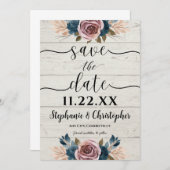 ファームハ素朴ウド水の色の保存日付 招待状 (正面/裏面)