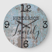 ファームハ素朴ウ動揺してフェイクッドファミリー名 ラージ壁時計 (正面)