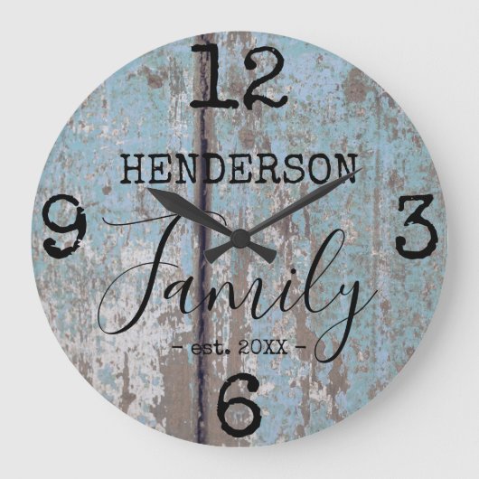 ファームハ素朴ウ動揺してフェイクッドファミリー名 ラージ壁時計 (正面)