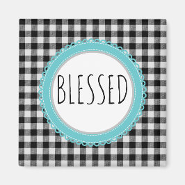 ファームハ賛美ウスブラックバッファロープレイド&ティール（緑がかった色） マグネット