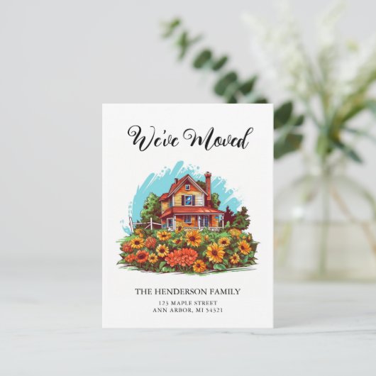 ファームハ魅力的ウス引っ越しました発表 ポストカード (スタンド正面)