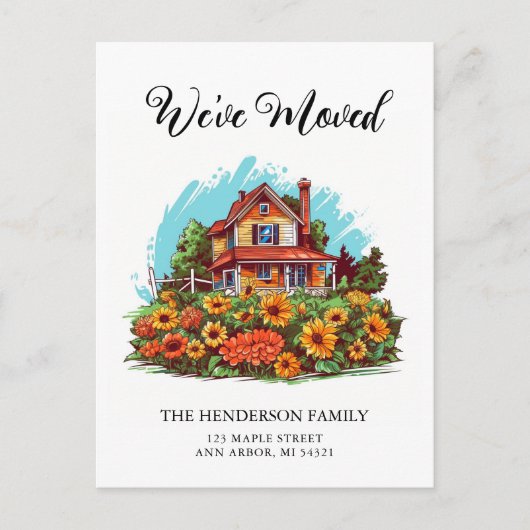 ファームハ魅力的ウス引っ越しました発表 ポストカード (正面)