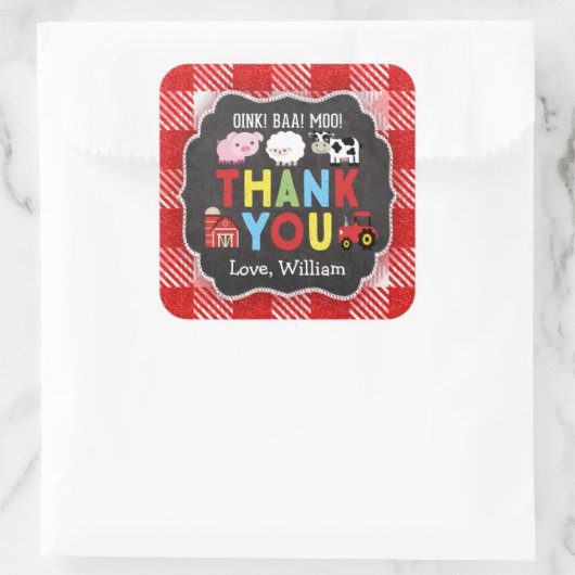 ファームバースデーパーティーありがとうOink Baa スクエアシール (バッグ)