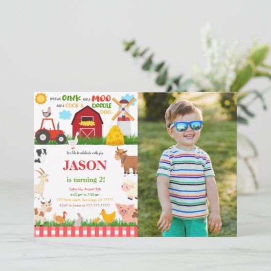 ファームバースデーパーティーの写真 招待状 (スタンド正面)