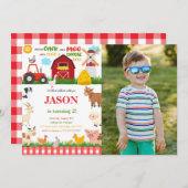 ファームバースデーパーティーの写真 招待状 (正面/裏面)