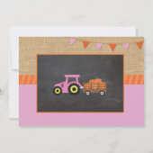 ファームバースデーパーティーパンプキントラクターフォト招待状 招待状 (裏面)