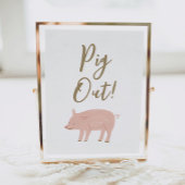 ファームバースデーパーティーピグアウトデザートテーブルサイン ポスター