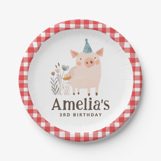 ファームバースデーパーティー紙プレート ペーパープレート (正面)