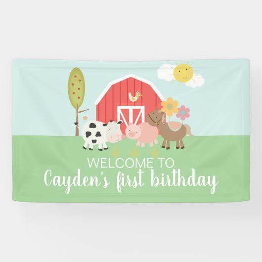 ファームバースデーパーティー ウェルカムサインバナー 横断幕 (横)