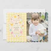 ファームバーニャードチキン1歳誕生日写真 招待状 (正面)