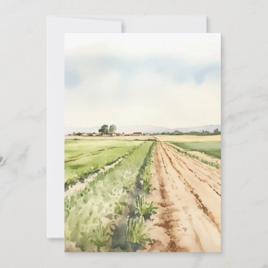 ファームバーンアニマルズウォーターカラー誕生日招待状 招待状 (裏面)