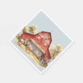 ファームバーンアニマルズカントリーウェディング スタンダードランチョンナプキン (角)