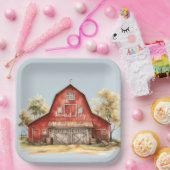 ファームバーンアニマルズカントリーウェディング ペーパープレート (パーティー)