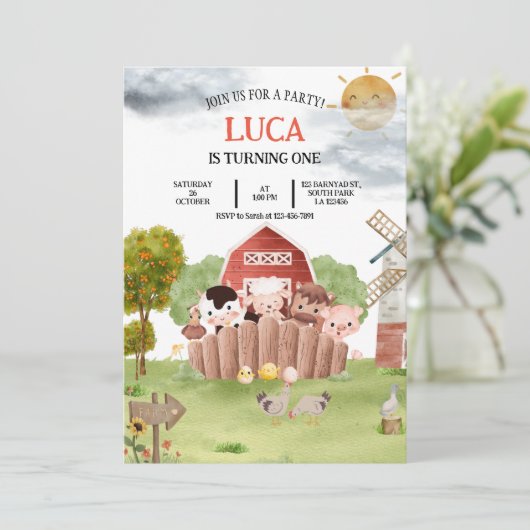 ファームバーンアニマルズ誕生日招待状 シーズンカード (スタンド正面)