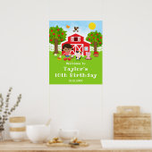 ファームバーンアフリカンアメリカンガール誕生日ウェルカム ポスター (キッチン)