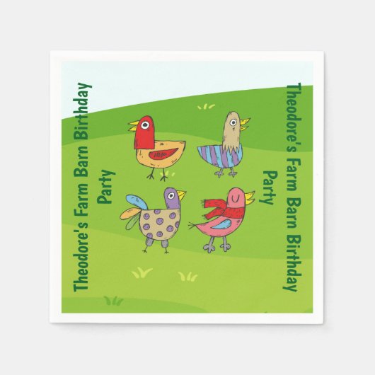 ファームバーンバースデーパーティー スタンダードカクテルナプキン (正面)