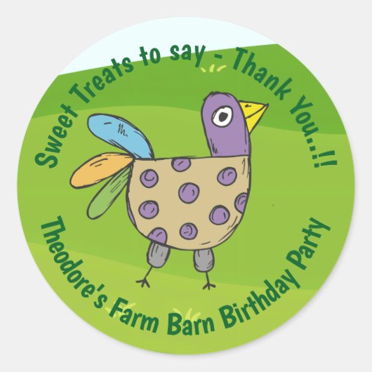 ファームバーンバースデーパーティー ラウンドシール (正面)