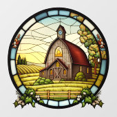 ファームパスチュアランドフェイクバーンドステンドグラス ウィンドウサイン (シート)