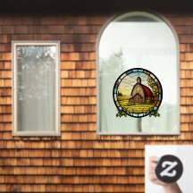 ファームパスチュアランドフェイクバーンドステンドグラス