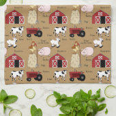 ファームパターンカントリーキッチンタオル キッチンタオル (折り畳み)