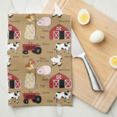 ファームパターンカントリーキッチンタオル キッチンタオル (四つ折り)