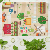 ファームパターン キッチンタオル (折り畳み)