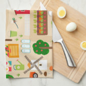 ファームパターン キッチンタオル (四つ折り)