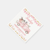 ファームパンプキンピンクトラックドライブバイ誕生日紙 スタンダードカクテルナプキン (角)