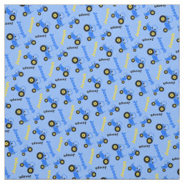 ファームパーソナライズされたトラクター名blue yellow fabric ファブリック