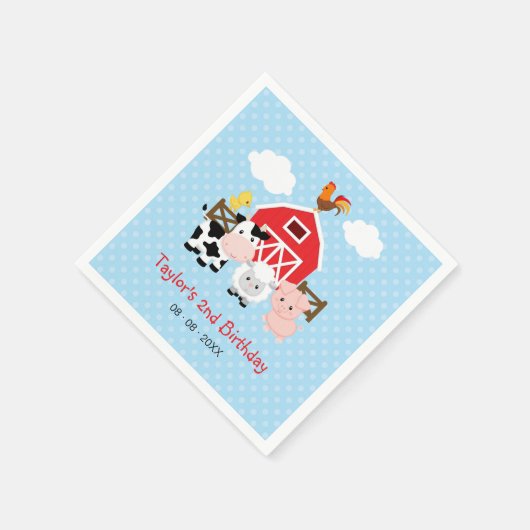 ファームパーソナライズされた誕生日（青少年） スタンダードカクテルナプキン (角)