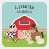 ファームパーティの招待状 スクエアシール (正面)