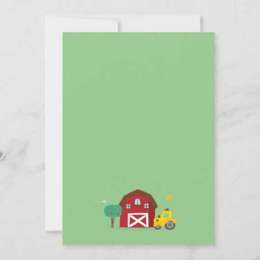 ファームパーティの招待状、ファーム誕生日 招待状 (裏面)