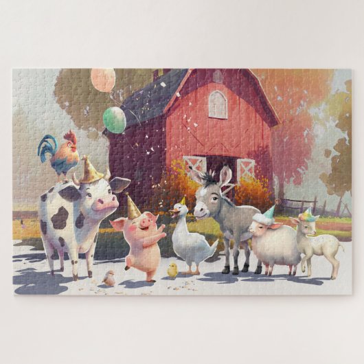 ファームパーティーアニマルズバーンドンキーグースピッグカウズ ジグソーパズル (横)