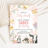 ファームパーティー動物の誕生日パーティー 招待状