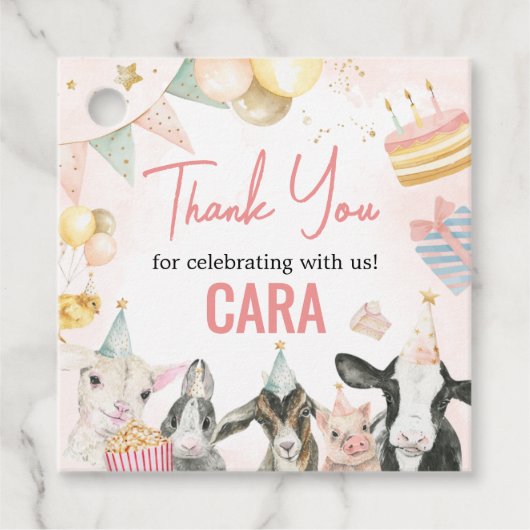 ファームパーティー動物バースデーパーティースクエア フェイバータグ (正面)