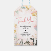ファームパーティー動物バースデーパーティーメッセージカード ギフトタグ (正面)